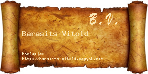 Barasits Vitold névjegykártya